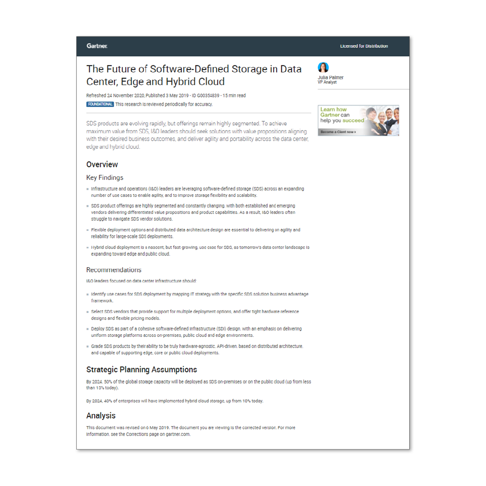 Preview Gartner Whitepaper Future of SDS